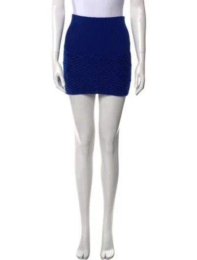 Pre-owned Cacharel Merino Wool Mini Skirt In Blue