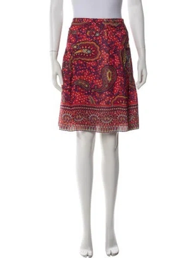 Pre-owned Cacharel Paisley Print Mini Skirt In Red