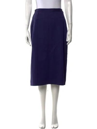 Pre-owned Cacharel Pleated Accents Midi Length Skirt In Blue/purple