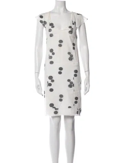 Pre-owned Cacharel Polka Dot Print Knee-length Dress In White