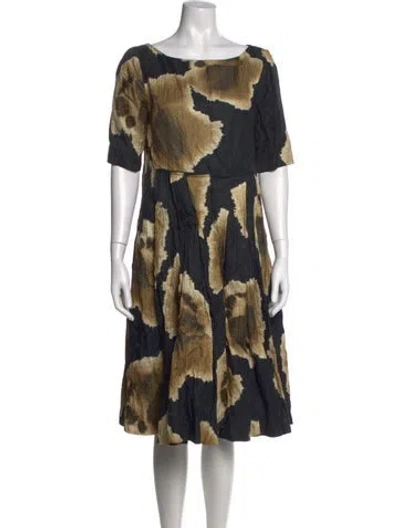 Pre-owned Cacharel Printed Midi Length Dress In Black/neutrals
