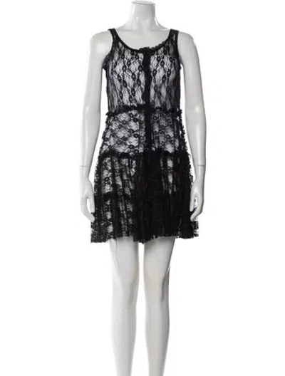 Pre-owned Cacharel Printed Mini Dress In Black