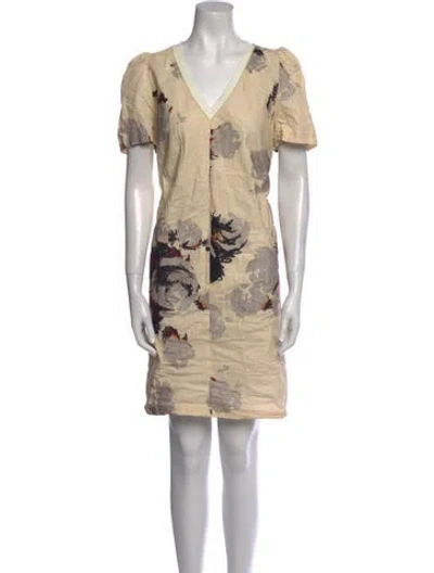 Pre-owned Cacharel Printed Mini Dress In Neutral
