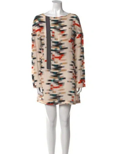Pre-owned Cacharel Printed Mini Dress In Neutral