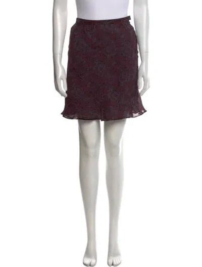 Pre-owned Cacharel Printed Mini Skirt In Brown