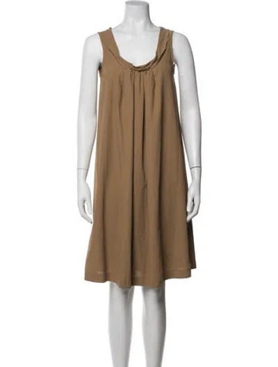 Pre-owned Cacharel Scoop Neck Knee-length Dress In Neutral