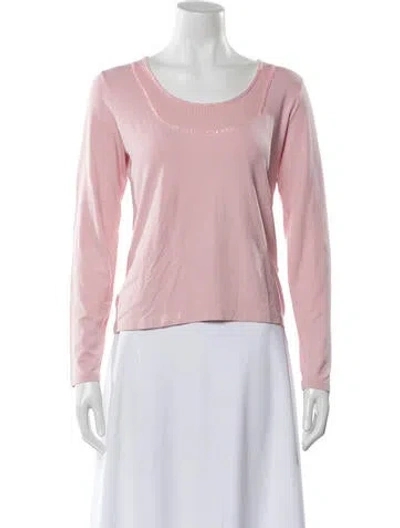 Pre-owned Cacharel Scoop Neck Long Sleeve Top In Pink