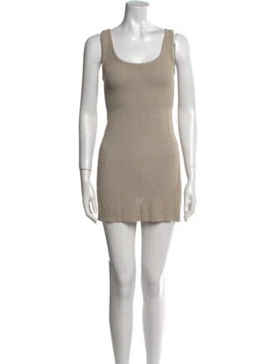 Pre-owned Cacharel Scoop Neck Mini Dress In Neutral