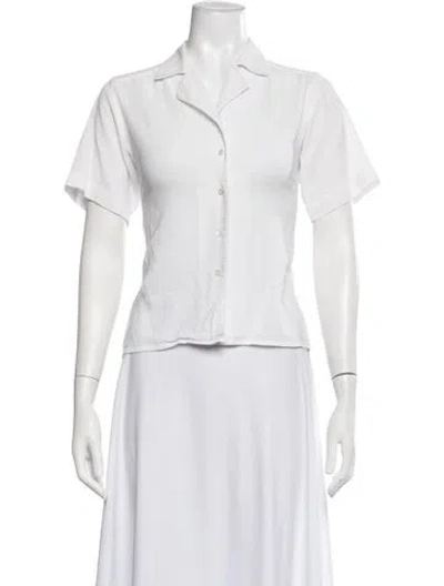 Pre-owned Cacharel Short Sleeve Button-up Top In Neutrals