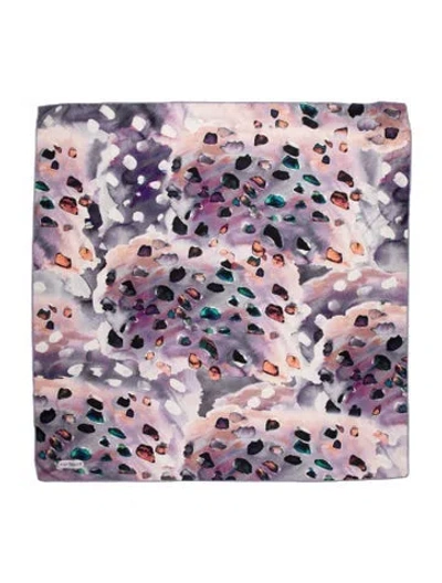 Pre-owned Cacharel Silk Animal Print Scarf In Purple