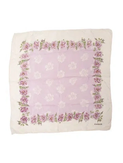 Pre-owned Cacharel Silk Floral Print Bandana In Purple