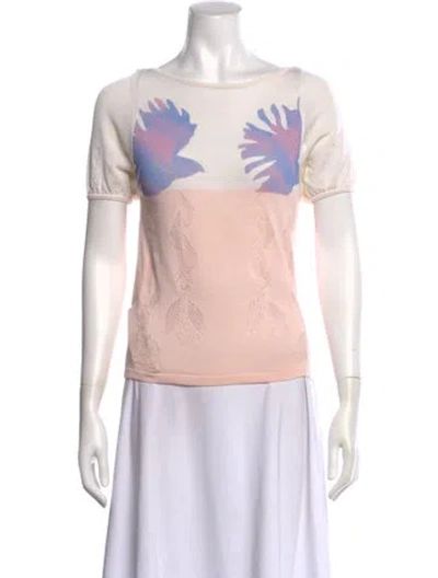 Pre-owned Cacharel Silk Graphic Print Top W/ Tags In Pink