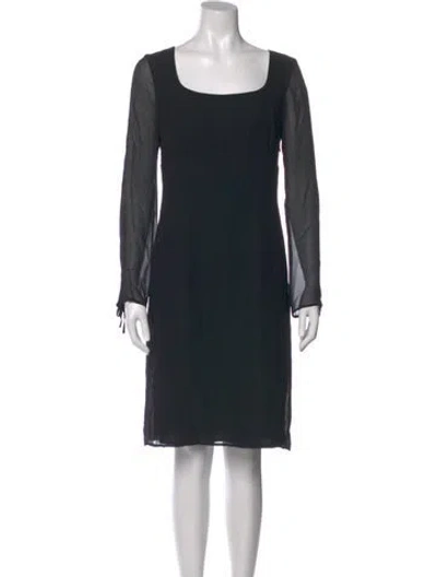 Pre-owned Cacharel Silk Knee-length Dress In Black