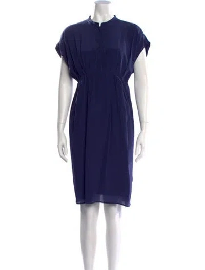 Pre-owned Cacharel Silk Knee-length Dress In Blue