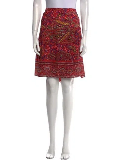 Pre-owned Cacharel Silk Knee-length Skirt In Red