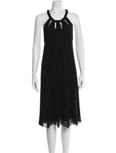 Pre-owned Cacharel Silk Midi Length Dress In Black