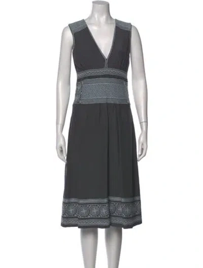Pre-owned Cacharel Silk Midi Length Dress In Gray