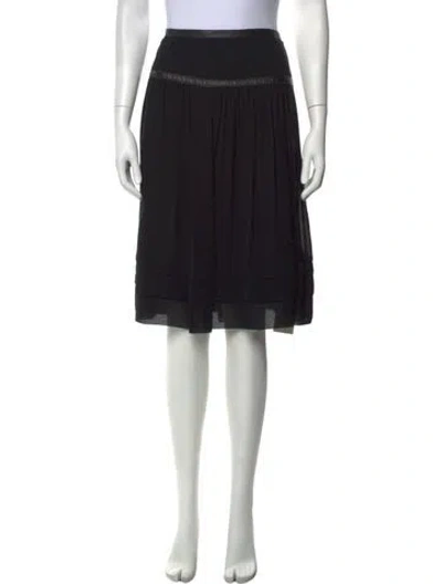 Pre-owned Cacharel Silk Midi Length Skirt In Black