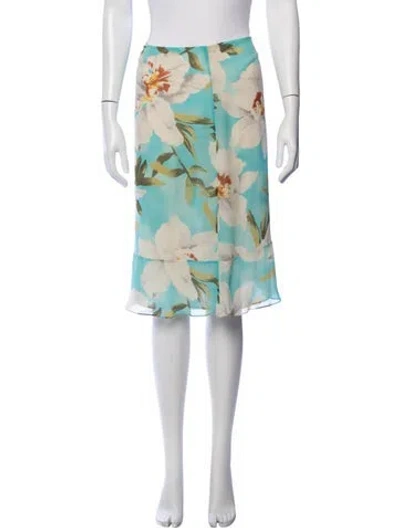 Pre-owned Cacharel Silk Midi Length Skirt In Blue