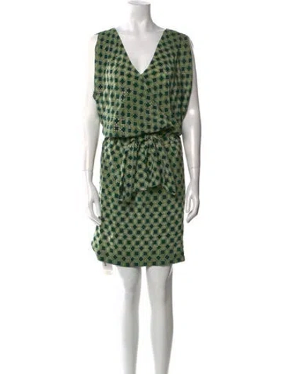 Pre-owned Cacharel Silk Mini Dress In Green