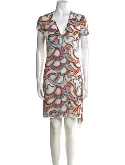 Pre-owned Cacharel Silk Mini Dress In Neutral