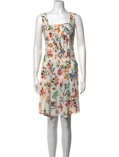Pre-owned Cacharel Silk Mini Dress In Neutrals
