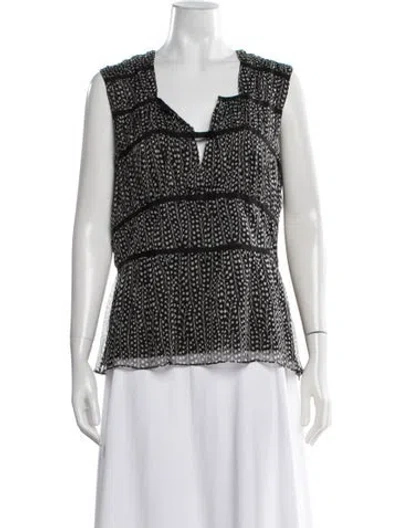 Pre-owned Cacharel Silk Printed Top In Black