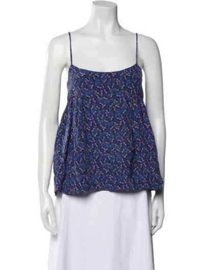 Pre-owned Cacharel Silk Printed Top In Blue
