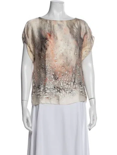 Pre-owned Cacharel Silk Printed Top In Multicolor