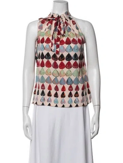 Pre-owned Cacharel Silk Printed Top In Multicolor
