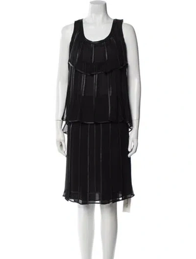 Pre-owned Cacharel Silk Striped Skirt Set In Black