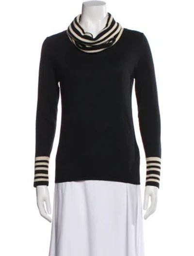 Pre-owned Cacharel Silk Striped Top In Black