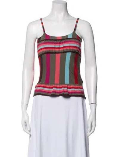 Pre-owned Cacharel Silk Striped Top In Multicolor