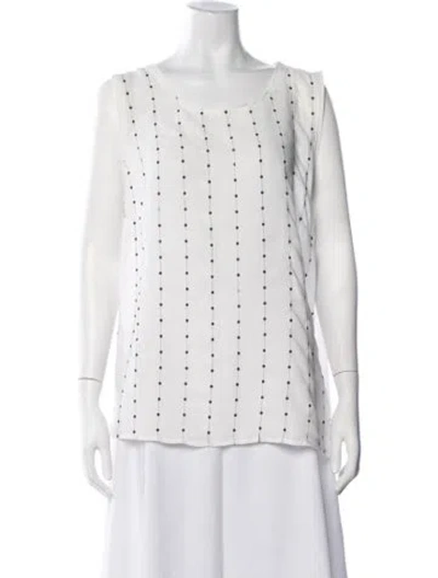 Pre-owned Cacharel Striped Crew Neck Top In White