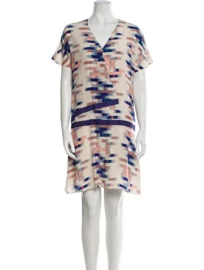 Pre-owned Cacharel Striped Grosgrain Trim Dress Set In Neutral