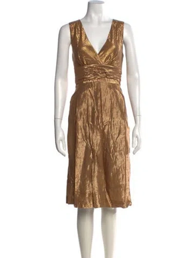 Pre-owned Cacharel Striped Knee-length Dress In Neutral