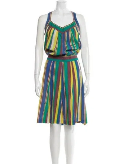 Pre-owned Cacharel Striped Midi Length Dress In Multi