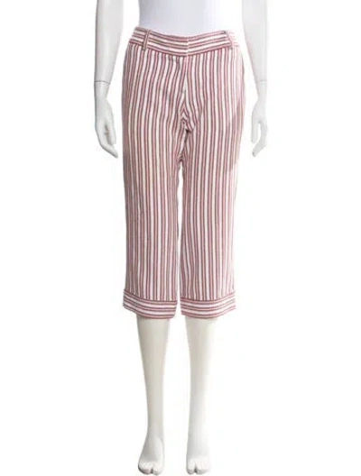 Pre-owned Cacharel Striped Straight Leg Pants In Pink