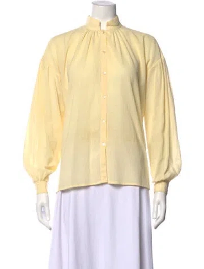 Pre-owned Cacharel Vintage Long Sleeve Blouse In Yellow