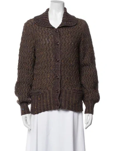 Pre-owned Cacharel Vintage Tweed Pattern Sweater In Brown