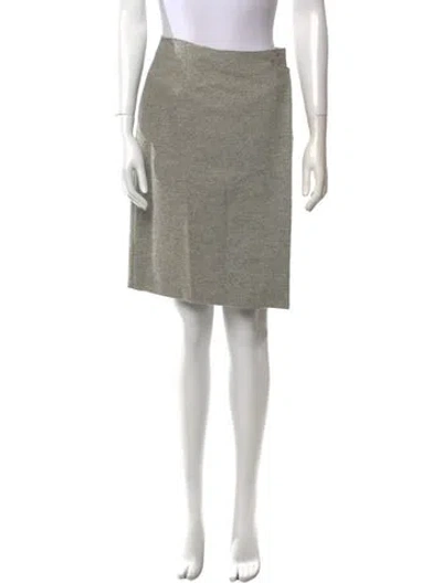 Pre-owned Cacharel Virgin Wool Knee-length Skirt In White