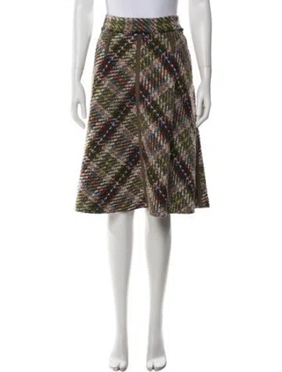 Pre-owned Cacharel Virgin Wool Midi Length Skirt In Multicolor
