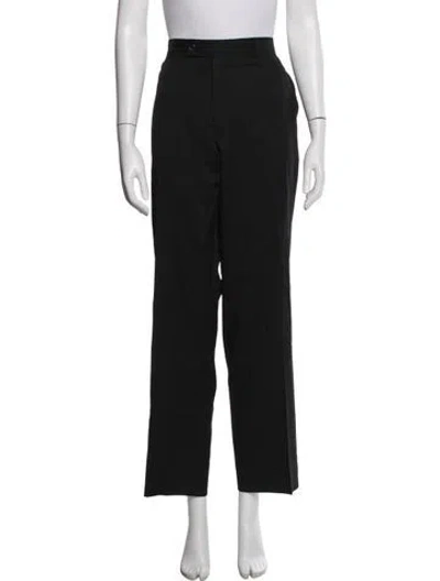 Pre-owned Cacharel Virgin Wool Straight Leg Pants In Black
