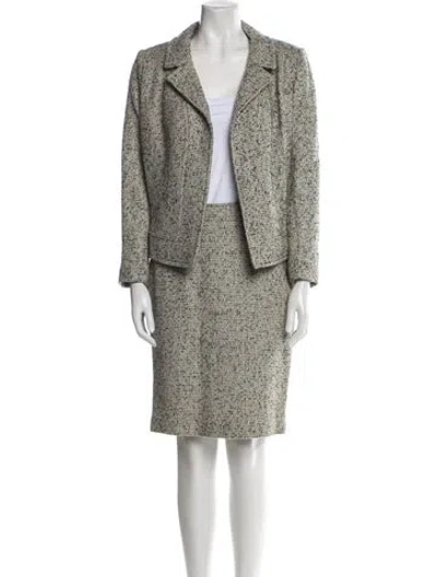 Pre-owned Cacharel Virgin Wool Tweed Pattern Skirt Set In Neutral