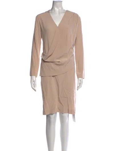 Pre-owned Cacharel V-neck Knee-length Dress In Neutral