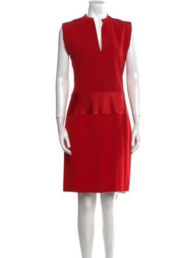 Pre-owned Cacharel V-neck Knee-length Dress In Red