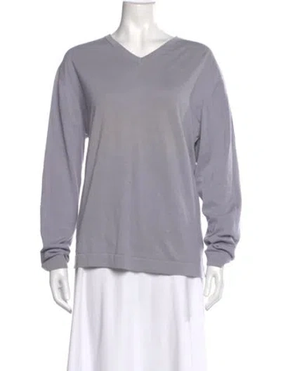Pre-owned Cacharel V-neck Sweater In Gray