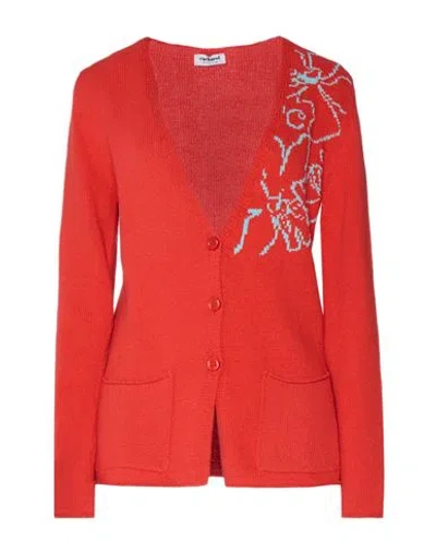 Cacharel Woman Cardigan Red Size M Cotton, Polyamide