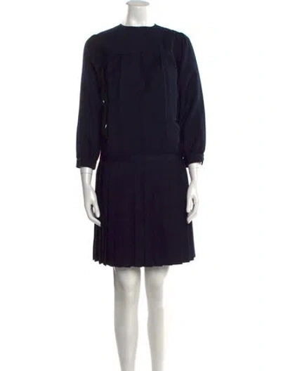 Pre-owned Cacharel Wool Mini Dress In Black
