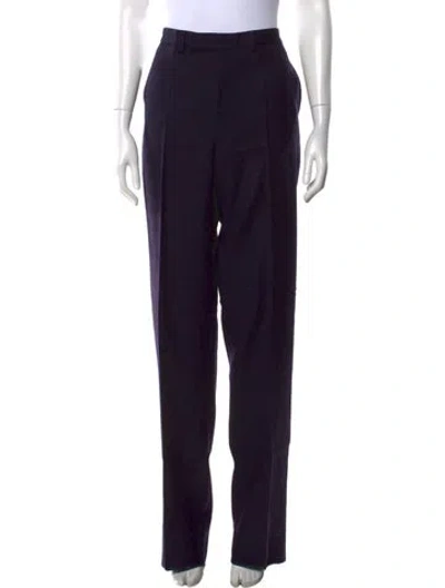 Pre-owned Cacharel Wool Straight Leg Pants In Purple